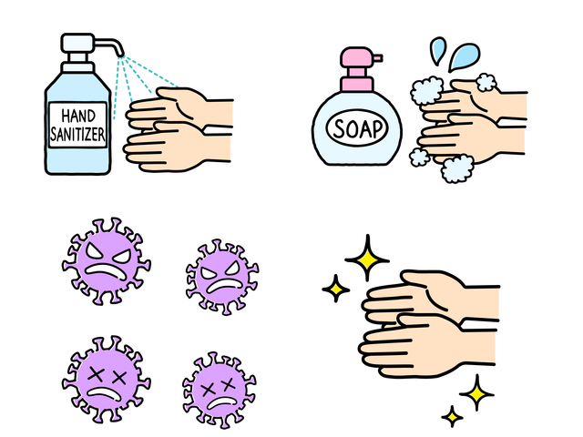 手洗い・除菌のイラスト